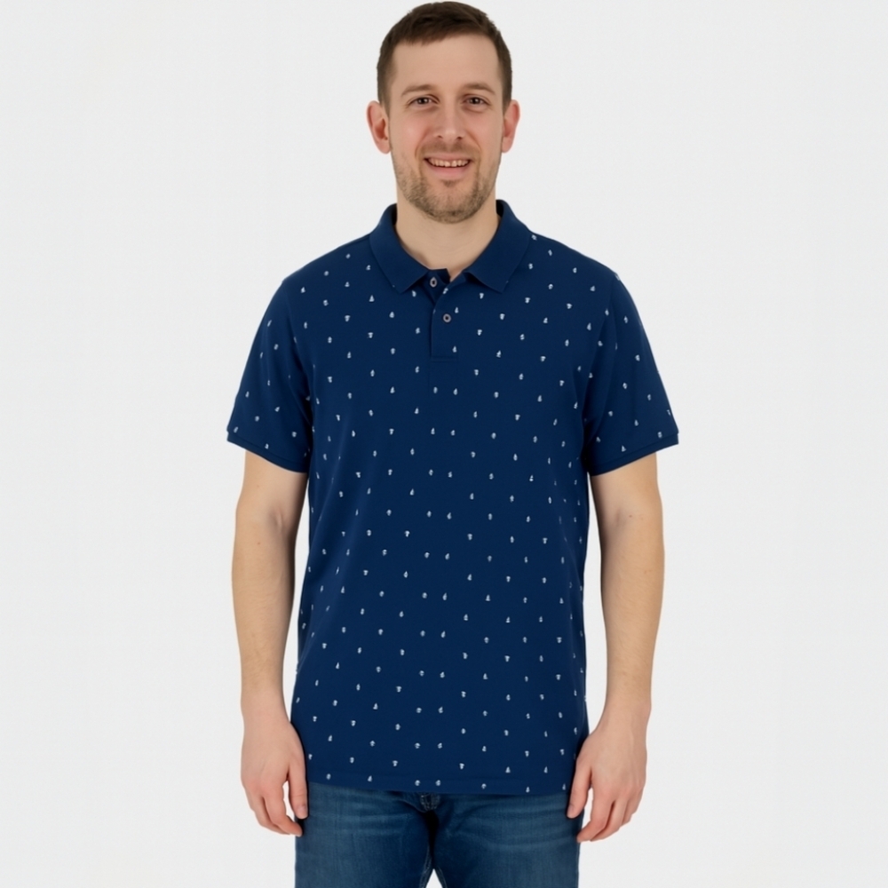Old Navy XL Polo Navy Blue With Anchor Pattern